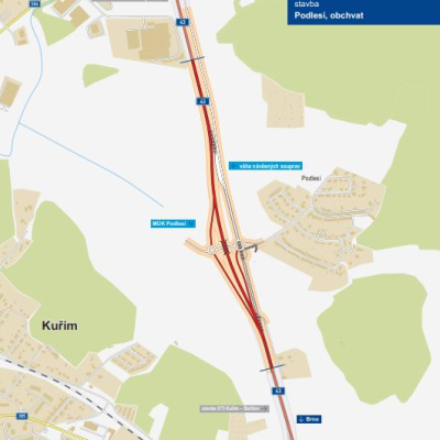 Mimoúrovňová křižovatka u Podlesí